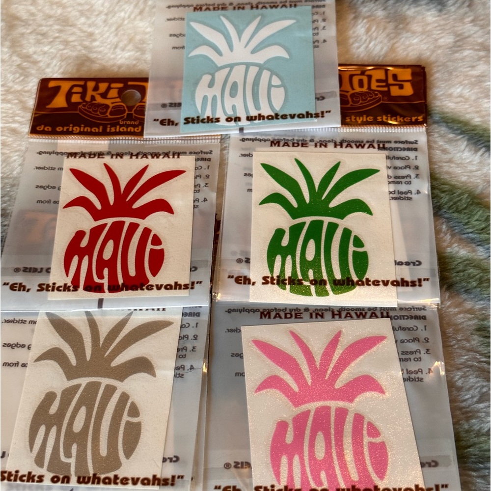 Maui Pineapple 2” Vinyl sticker Silver or Pink Made In Hawaii ONE - NEW